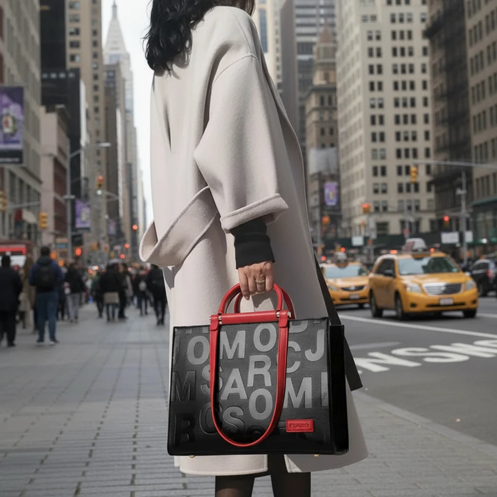 Large Capacity Women's Tote Bag with Letter Design