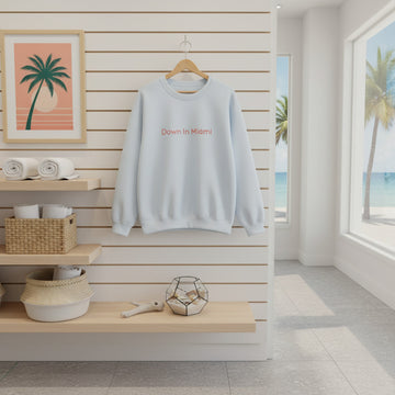 Miami Vibe Embroidered Sweatshirt Crewneck Cotton-Poly Fleece Midweight Exclusive