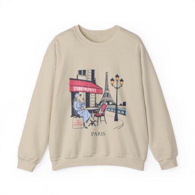 Paris Cafe Sweatshirt: Eiffel Tower Graphic Pullover, French Style