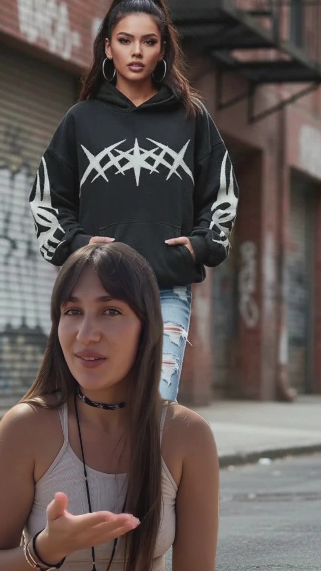 Y2K Grunge Pullover Hoodie Premium Cotton Blend Limited Edition For Women Oversized Fit