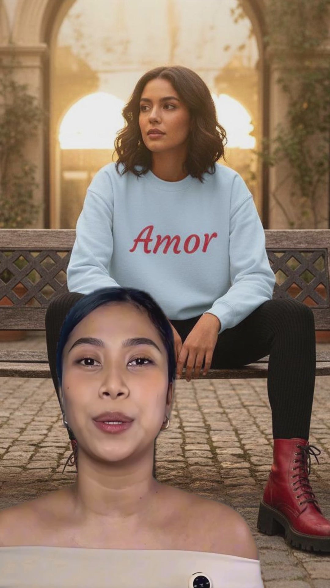 Amor Script Embroidered Pullover For Travelers Limited Edition Lightweight Warmth