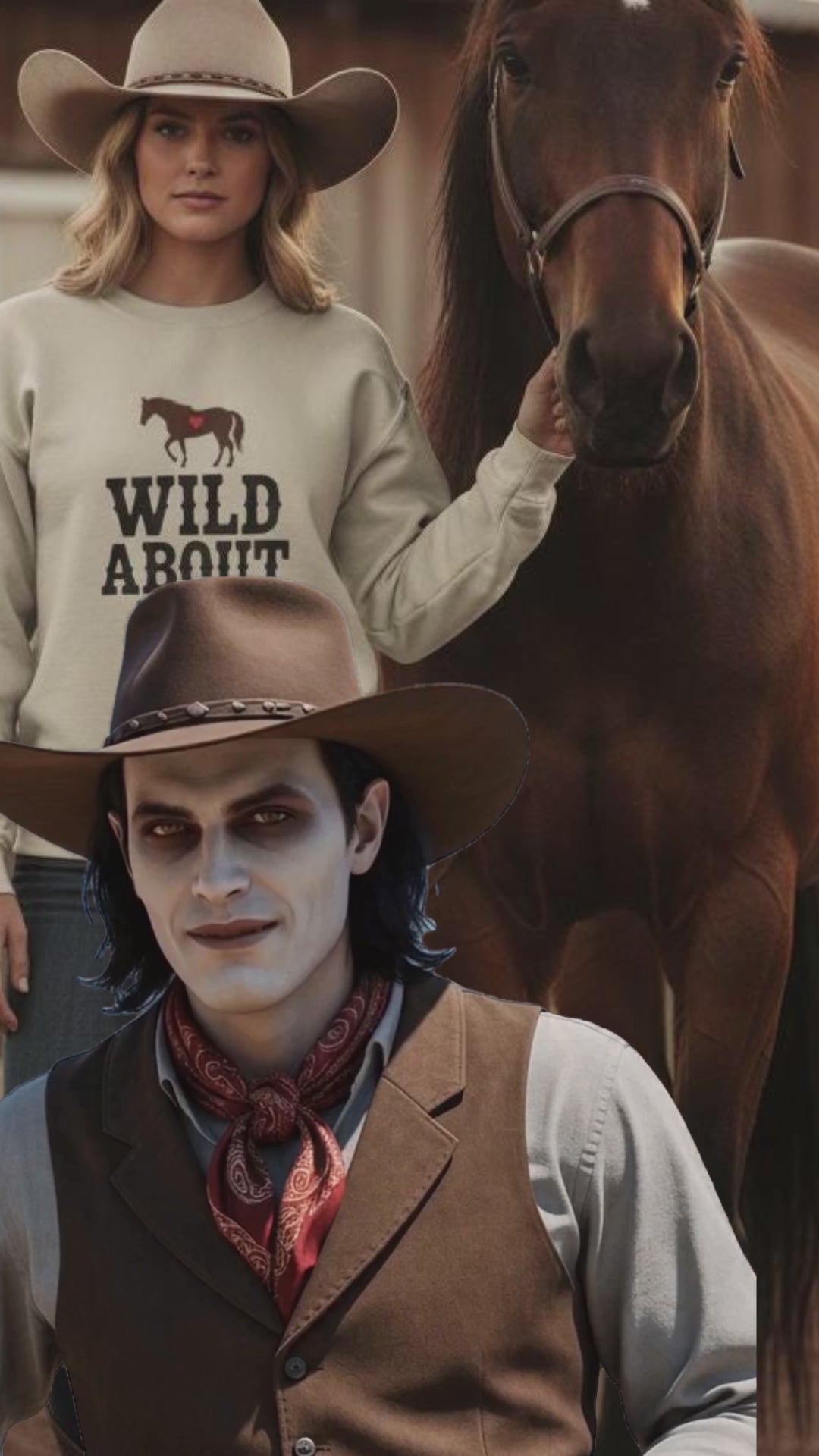 Wild About You Country Western Sweatshirt Cotton Poly Blend Rodeo Collection Limited Release