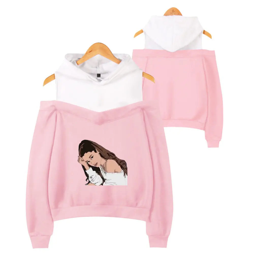 Ariana Grande Style Women's Off-Shoulder Hoodie
