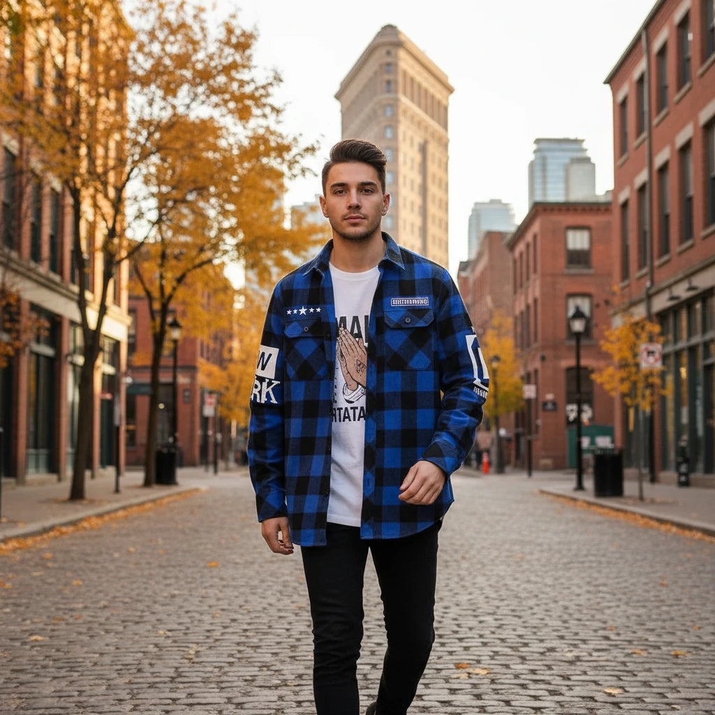 Slim Fit Casual Plaid Shirt for Men