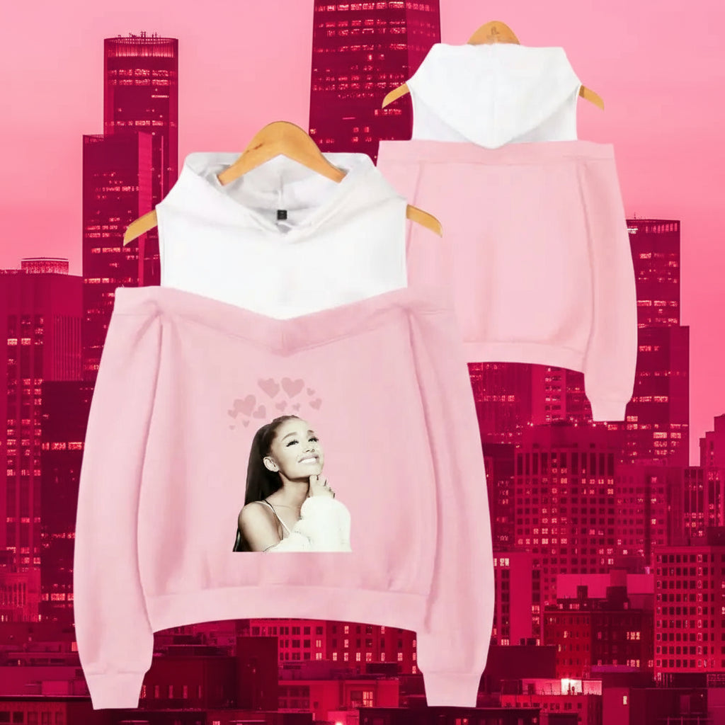 Ariana Grande Style Women's Off-Shoulder Hoodie