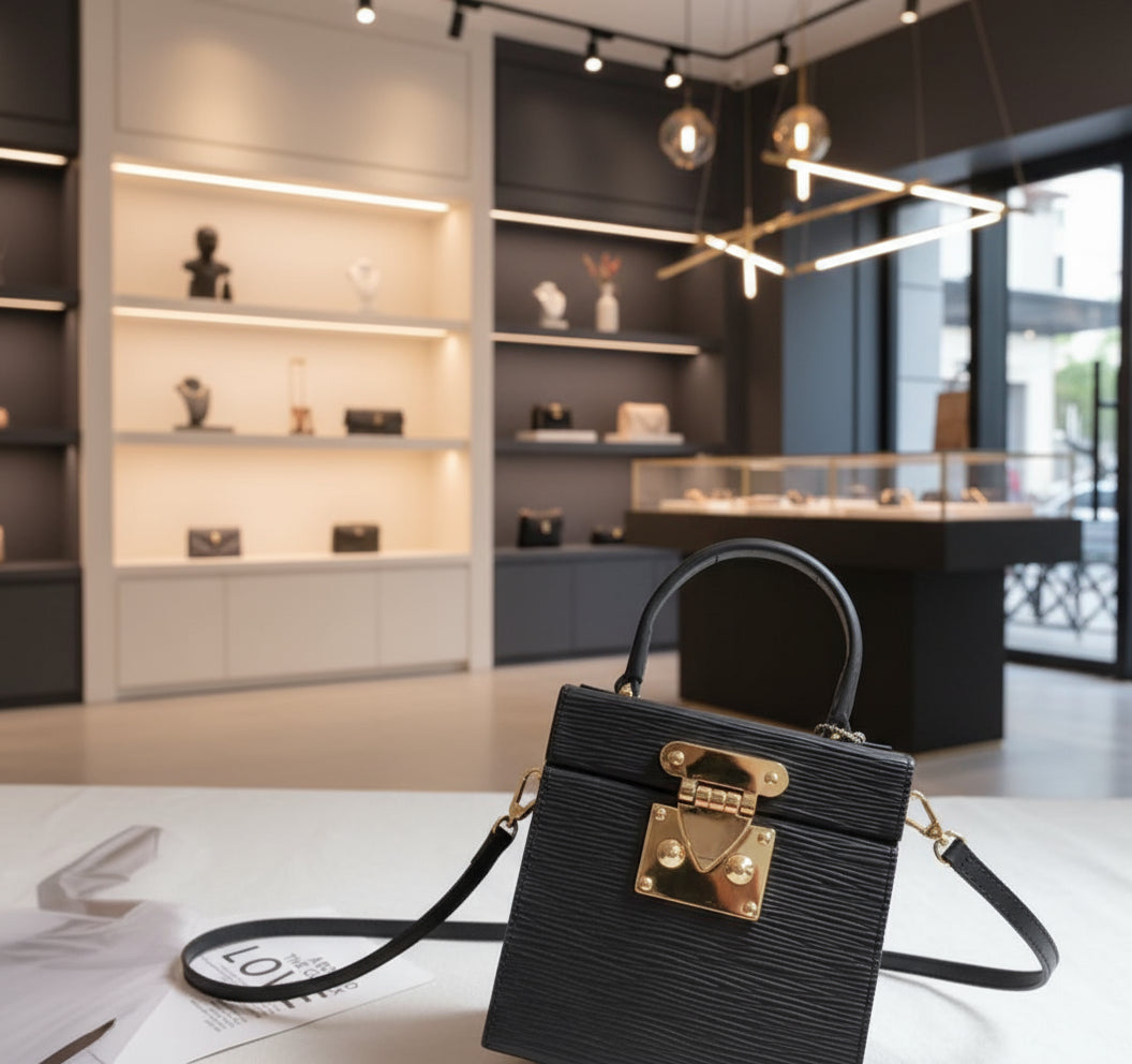 Mini Color-Block Leather Box Bag for Women