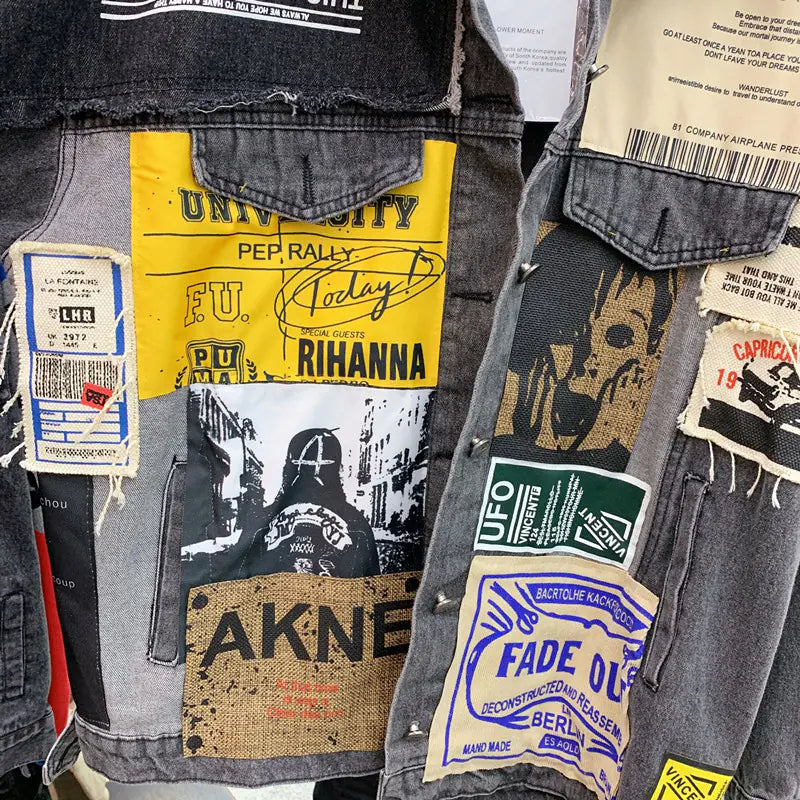 Vintage Style Patchwork Denim Jacket for Fall