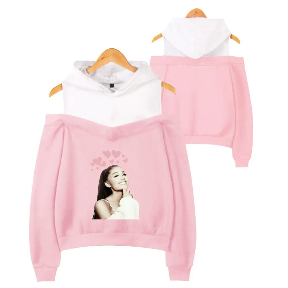 Ariana Grande Style Women's Off-Shoulder Hoodie