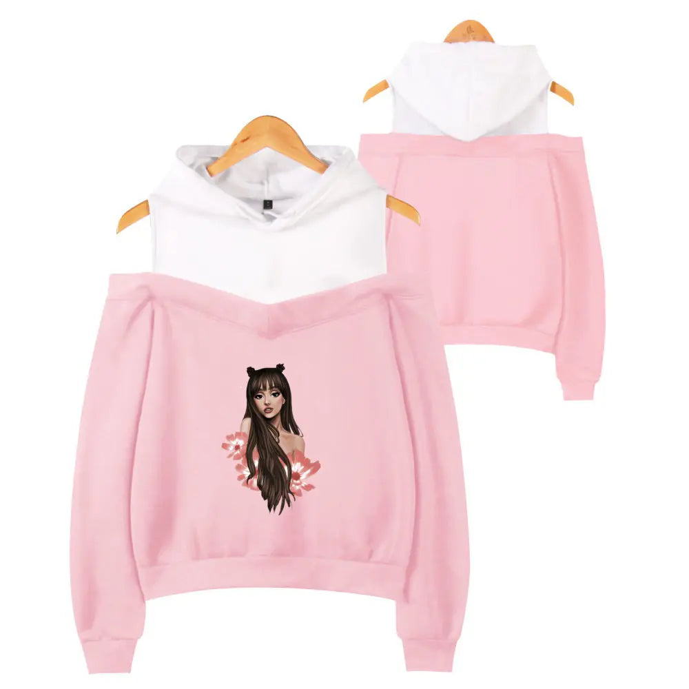 Ariana Grande Style Women's Off-Shoulder Hoodie